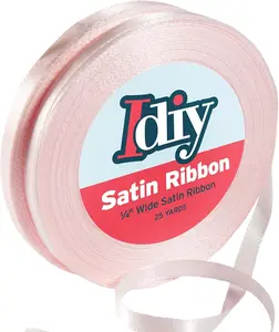 Baby Pink Satin Ribbon (1", 25 Yards) No Wire, DIY Art & Crafts, Gift Wrapping Baskets, Wedding Decor, Sewing Projects, Party Decorative Embellishment, Hair Bows - Stocking Stuffer for Crafters