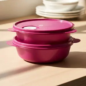 Two crystalwave bottles, 850ml capacity each, deep purple color