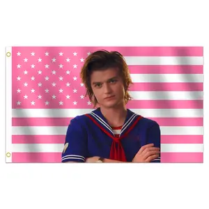 3x5 FT Flag Joe Keery Double Stitched with Brass Grommets, Steve Harrington Tapestry Wall Decor for Bedroom Dorm Indoor Outdoor Decorative Gift