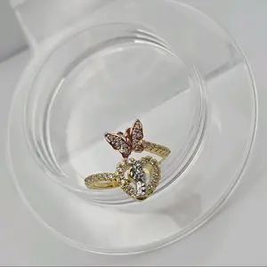 The grim reaper/La Santa Muerte beautiful ring with butterfly fancy design adjustable to all sizes