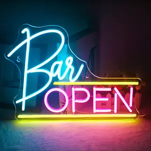 Open Letter Neon Sign, USB Plug Powered Neon Light, Personalized Letter Sign, LED Glowing Wall Mounted Neon Light, Decorative Light for Shop, Coffee Shop, Restaurant, LED Neon Lights