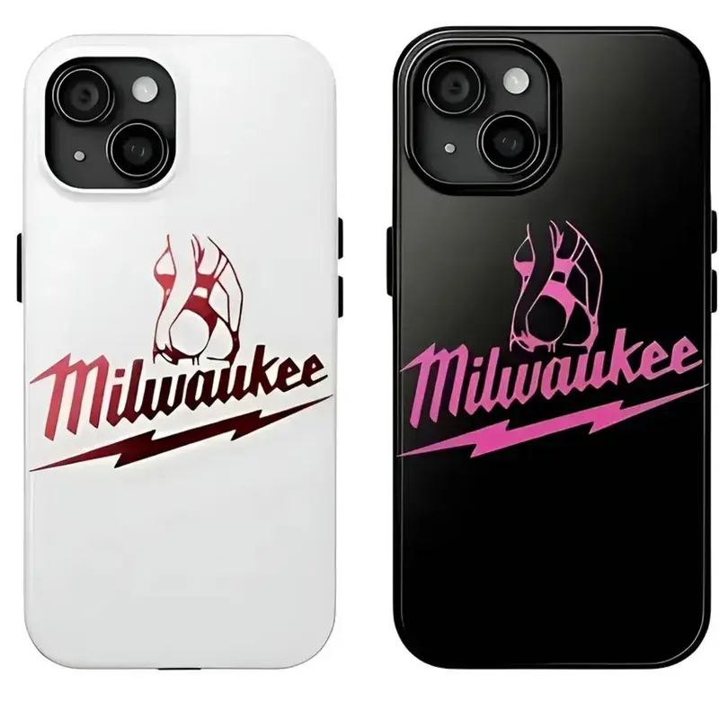 Milwaukee Pin Up Girl Phone Case Sexy Silhouette Parody Logo Shockproof Cover for iPhone 17 16 15 14 13 Pro Max Funny Tool Brand Aesthetic Phone Case