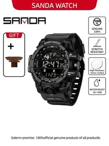 Sanda Hot selling Multi functional Electronic Watch Calorimeter Step Mileage Sports Watch Outdoor Waterproof Night Light Men's Watch