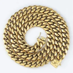 Miami Cuban Link Necklace - Gold Toned Chain Jewelry Piece
