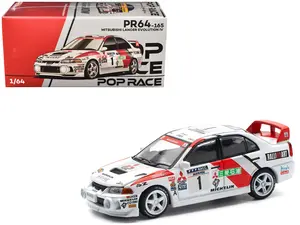 Mitsubishi Lancer Evolution IV RHD #1 Winner "Rally de Catalunya" (1997) 1/64 Die Cast Model Car by Pop Race