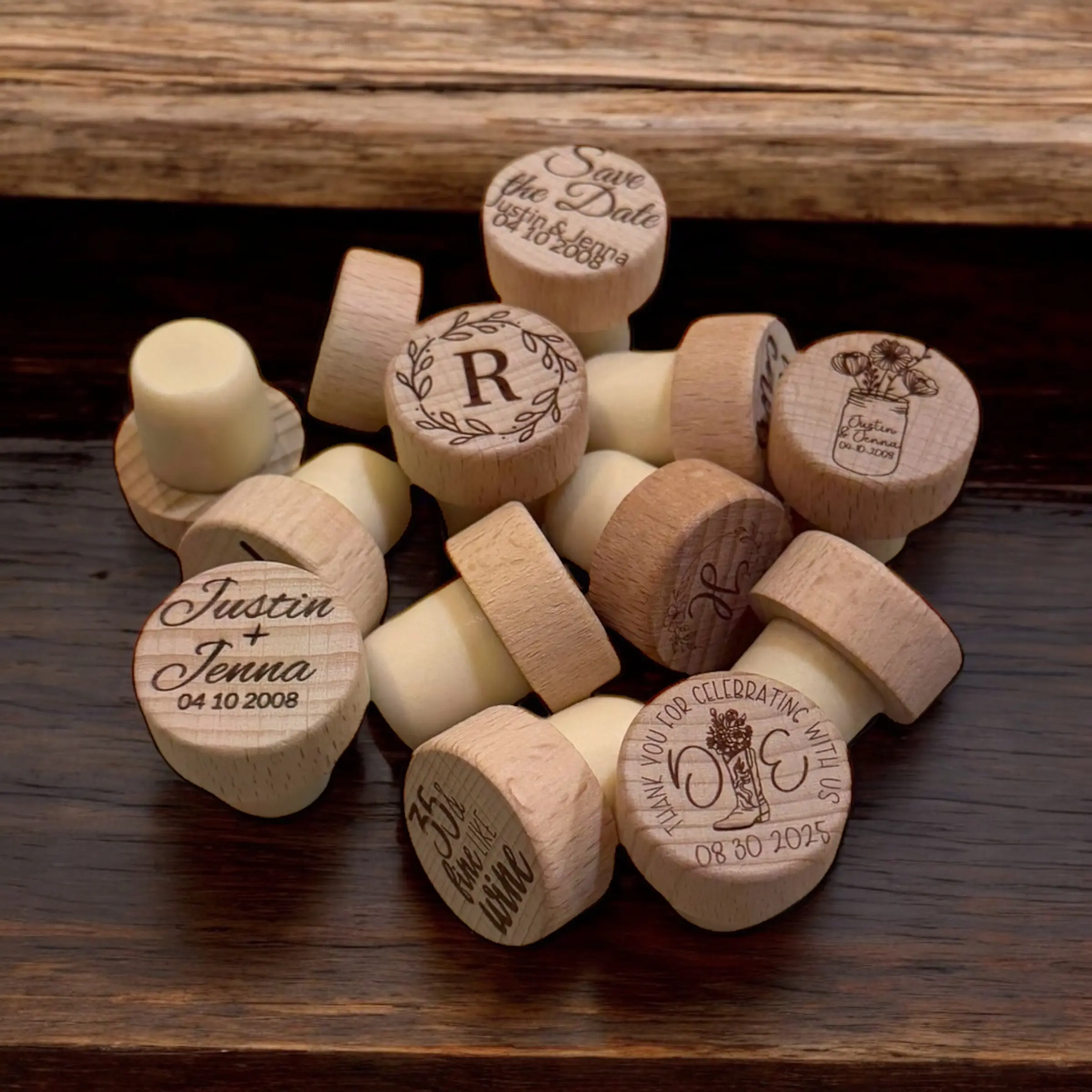 Custom Wine Corks | T-Shaped Wine Corks with Engraved Sayings - Personalized Options for Individual Use or Package Deal for All