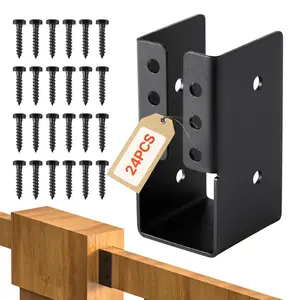 VEVOR Concealed Joist Hanger, 2x4 Inch Outdoor Concealed-Flange Joist Bracket with Screws, Steel Light Joist Hangers for 1.93 x 3.62 Inch / 49 x 92 mm Beam, Swing, Fence, Wooden Slides, 24 Pcs