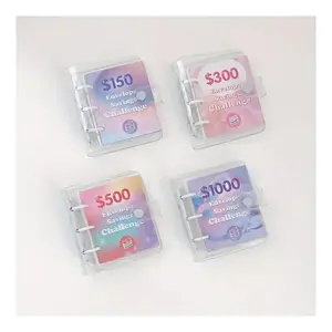 Neon Mini Budget Binder with Cash Envelopes – Easy Money Saving Challenge Kit for $150/$300/$500/$1000, Cute & Durable PP Organizer.