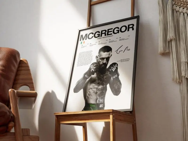 McGregor Poster Bundle, UFC Fighter Wall Art, MMA Poster Print Unframe, UFC Legend Print Set Decor