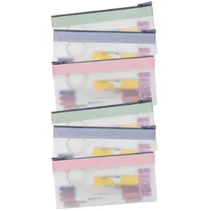 6Pcs/Set Clear Pencil Case with Zipper for Teens,Portable Desk Organizer Pencil Pouch for School & Stationery Supplies,Christmas Party Gifts,Hand Tools Kits