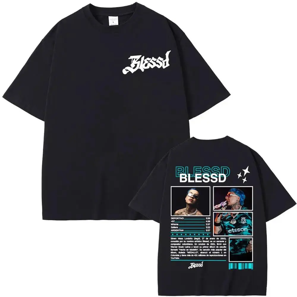Men's 100% Cotton BLESSD BENDECIDO Graphic Short-Sleeve T-Shirt - Soft, Breathable Menswear Top, Classic Aesthetic Print, Vintage Retro Cargo-Inspired Fashion Casual Streetwear Sports Top
