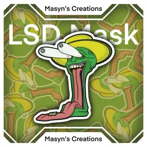 Trippy LSD Mask Sticker – Psychedelic Funny Weed Smoking Sticker, Stoner Humor, 420 Vinyl Decal, Cartoon Acid Trip Artwork for Laptop, Water Bottle, Car, Tablet