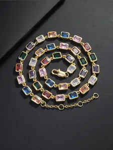 ICED CHICS 1 piece of colored cube sugar zircon jewelry necklace, suitable for both men and women, made of copper inlaid zircon material, suitable for important occasions to enhance your temperament, hip-hop casual style, gift