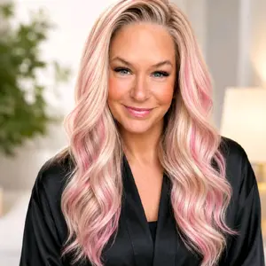 Watered Souls C1315909K Lilly Cupcake 24" Blonde Pastel blend Synthetic wig. 13x4 Lace front premium Futura fibers, 120 density,Scandinavian hairline  closed wefted  3 combs, 2 adjustable straps, Heat Tolerance 350. She comes with a free wig cap and gift.