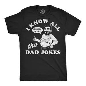 Mens Funny T Shirts I Know All The Dad Jokes Sarcastic Graphic Novelty Tee For Men Mens Funny T Shirts Cool Vintage Fashion T-Shirt Gift Classic Menswear Dad Joke Apparel for Men Novelty Tees for Guys Black -
