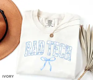 Comfort Colors Rad Tech Shirt  Radiologic Technologist TShirt, Floral Radiology Shirt, Xray Tech Tee, Gift for Rad Tech, CT MRI Ultrasound Cotton Knit Light Top