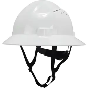Full Brim Vented Safety Helmet with Contoured Shell, Top-Impact Hard Hat, 4-Point Susp., Lightweight Industrial Head Protection for Men’s Jobsite (Sports & Outdoor Accessory)