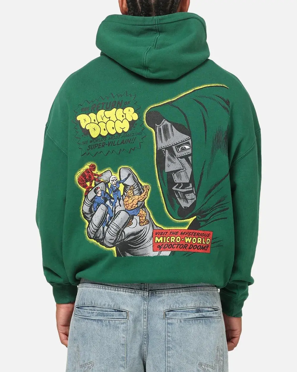 Vintage Comic Doctor Doom Graphic Hoodie Retro Super Hooded Aesthetic Heavyweight Hoody Casual Streetwear