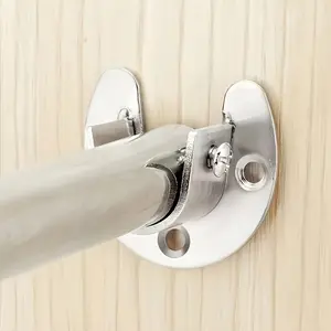 A set of 2 durable hanger sleeves, specially designed for wardrobe supports, including a flange rod bracket for supporting the end of the wardrobe rod.