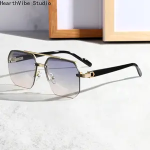 2026 Fashion Car Driving Glasses Polarized Square Metal Sunglasses Women Men Double Beam Eyeswear Fishing Sun Shade Glasses