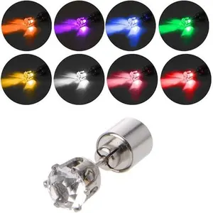 All-match Earring LED Crown Ear Studs Eye-catching Luminous Earring for Festival Cosplay KTV club