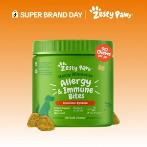 Zesty Paws Hemp Elements Aller-Immune Bites™, Soft Dog Treats with Turmeric, Beta Glucan, Cod Liver Oil, Ginger Root for Immune Support