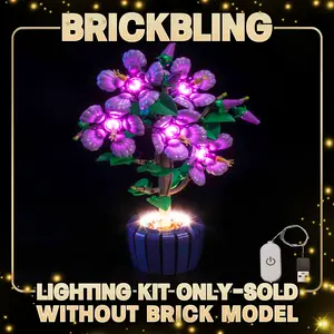 【BrickBling LED Light Kit】for Hibiscus Flower 21357 building set，Custom Botanical Lighting, Easy Install, USB Powered, Perfect Gift for Flower Lovers & Display