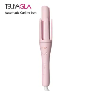 TSUYAGLA Automatic Rotating Curling Iron 1.25 inch , One-button fully automatic curling，360-degree burn protection to prevent injuries，Fast heating and adjustable temperature settings—Creates perfect waves with ease