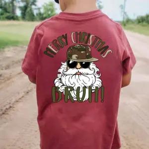 Merry Christmas Bruh Boys For Youth Adult Graphic Tshirt, Southern Boy Clothes, Toddler Boy, Western Baby, Funny Santa Claus T-shirt, Xmas Gift Kid Top Menswear Crewneck