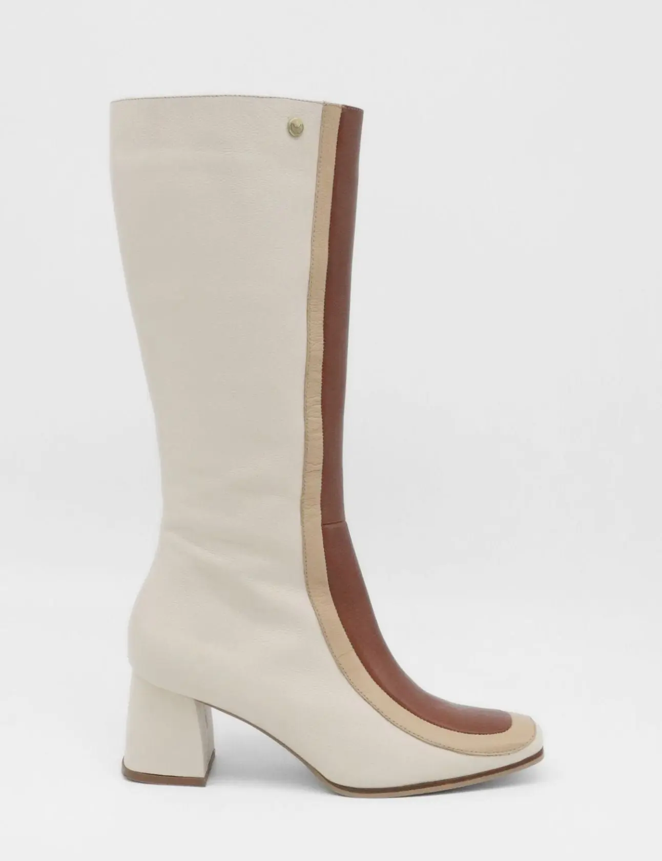 Stivali Revival knee high boots in ivory leather