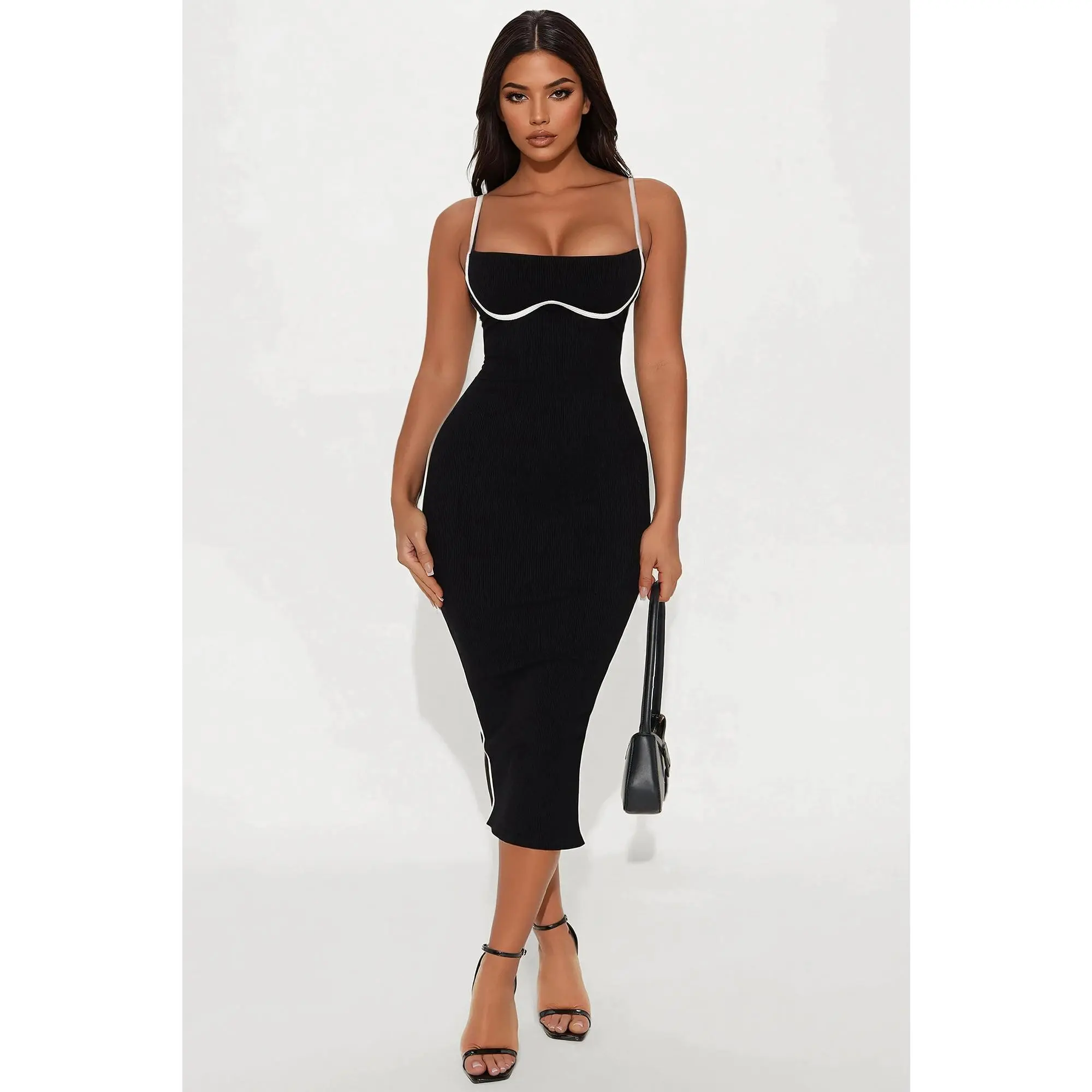 Drea Snatched Midi Dress - Black Drea Snatched Midi Dress - Black