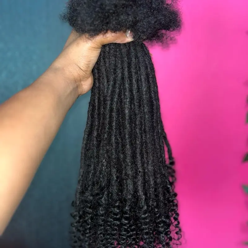 16-in 100% Natural Dreadcurly Hair Extensions, 20 Pieces