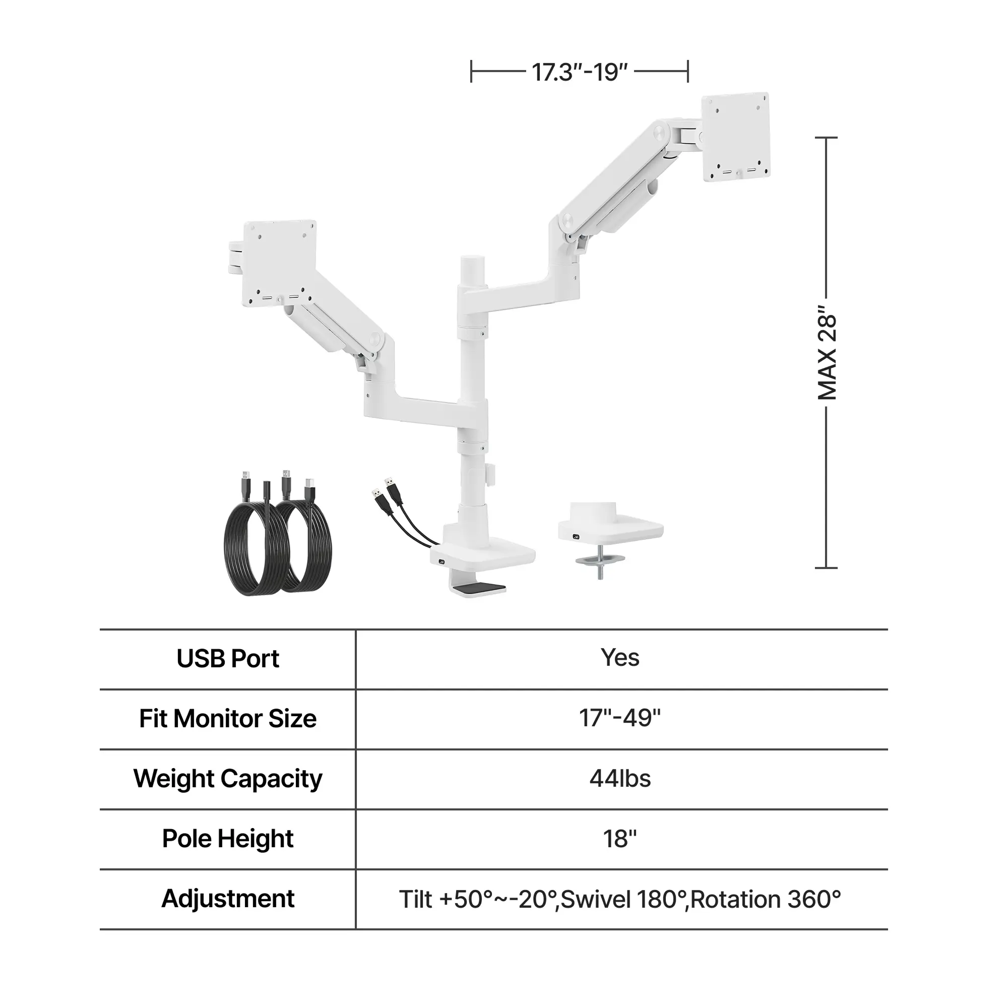 White Dual Monitor (USB)