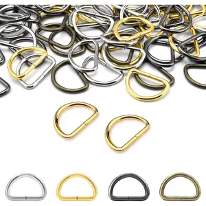 Pack 3/4" D Ring Metal Strap Sewing Hardware Buckles Accessories for Purse Bags Crafts Making Collars Supplies (Multicolor)