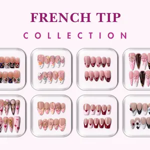 FRENCH TIP Collection - Handmade Press-On Nails | Reusable, Salon-Quality, Long-Lasting, Glossy Design