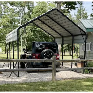 Heavy Duty 20x20x13 FT Steel Carport for 2 Vehicles, All Weather Permanent Shelter for Boats, Full Size Pickup Trucks, Tractors, 800 Lbs Net Weight, Metal Garage Structure