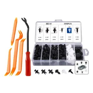 Car Rivet Fasteners Kit - Durable Plastic Clamps for Interior & Exterior Trunk Quick Install Screws for Bumpers & Fenders Industrial Nuts Body Screw Set Automotive Accessories Vehicle Truck Replacemen