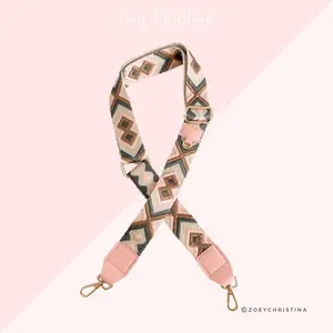 Pink Brown Bag Strap – Adjustable Interchangeable Purse & Tote Accessory