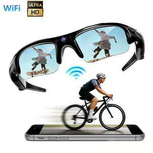 1080P HD Smart Sports Glasses with Camera , Polarized Sunglasses for Cycling, Motorcycle & Outdoor Activities Wearable Smart Glasses WiFi POV Video Recording Glasses with Loop Recording, Large Storage Support, Rechargeable Battery for Men Women