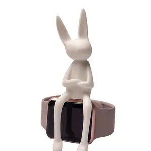 3pcs Set of Minimalist White Sitting Rabbit Figurines, Light Luxury Desktop Ornaments, Versatile Home Decor, Suitable for Living Rooms, Bedrooms, and Desks, Easter, Halloween, Christmas Decorations, Modern Minimalist Home/office Decorative Ornaments