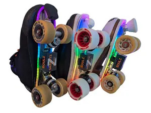 Neogleamz SK8Lytz SOULZ Rechargeable Bluetooth Music ARGB LED Quad Roller Skate Lights with 56" Diffused LED Strips in 14-inch Segments with 100+ Modes & 20+ Music Modes App Enabled USB C Charging 2-6+ Hours Battery Life