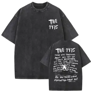 Washed Vintage The 1975 about You Print T-shirt Being Funny in A Foreign Language Album Tshirt Men Women Hip Hop Casual T Shirt Distressed Festive
