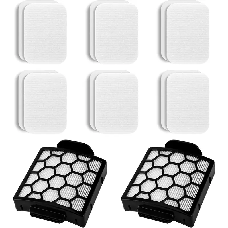 Filter replacement for Shark Navigator Zero-M Self-Cleaning Brushroll Pet Pro Upright Vacuum ZU60 ZU62 ZU62C NV251 NV255 NV150 NV151, Replaces Part # 1238FT60 1239FT60, 2 HEPA + 6