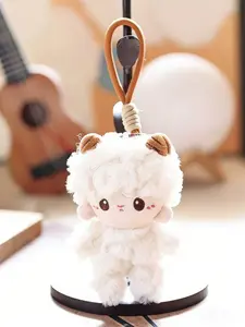 Adorable Cartoon Sheep Plush Keychain, Soft Stuffed Toy Doll, Backpack Car Key Decoration, Perfect Gift for Kids Girls, All Seasons