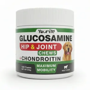 Advanced Glucosamine Hip and Joint Supplement for Dogs natural pet care with Glucosamine Chondroitin Omega 3 MSM and Green Lipped Mussel Beef Flavor Chews for Small and Medium Breeds