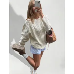 Girl's Sweater Cozy Vintage-Inspired Long Sleeve Knit Pullover Versatile Stylish Fall Winter Casual Wear Size 8-16 Years Perfect for Loose Comfortable Clothing MY137