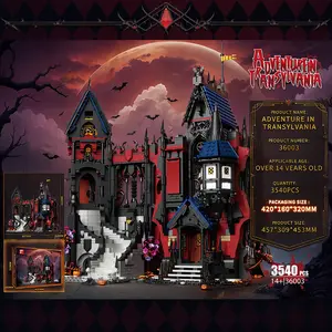 European Gothic Vampire Castle Building Block Toy Gift, Retro Style Dracula Fortress Construction Set, Perfect Halloween Present