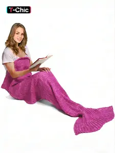 Cute Mermaid Tail Hollow Out Mesh Cover-Up, Funny Leg Blanket, Adorable Fishnet Top, Cozy and Fun Design, Perfect for Parties and Events