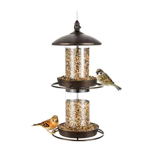 Backyard Expres sions 2-Tier Bi rd Feeder with Sure-Lock Cap