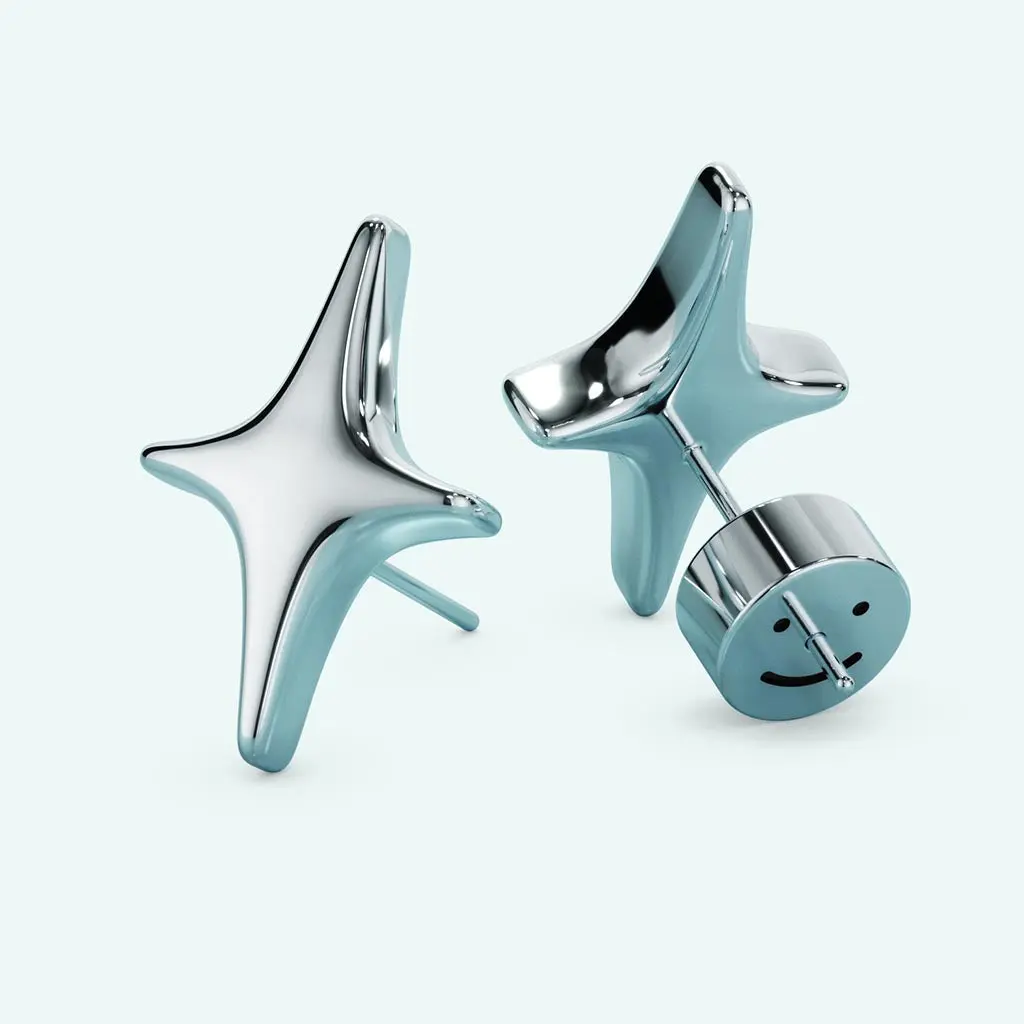 Puffy Stud Earrings - Big Sparkle